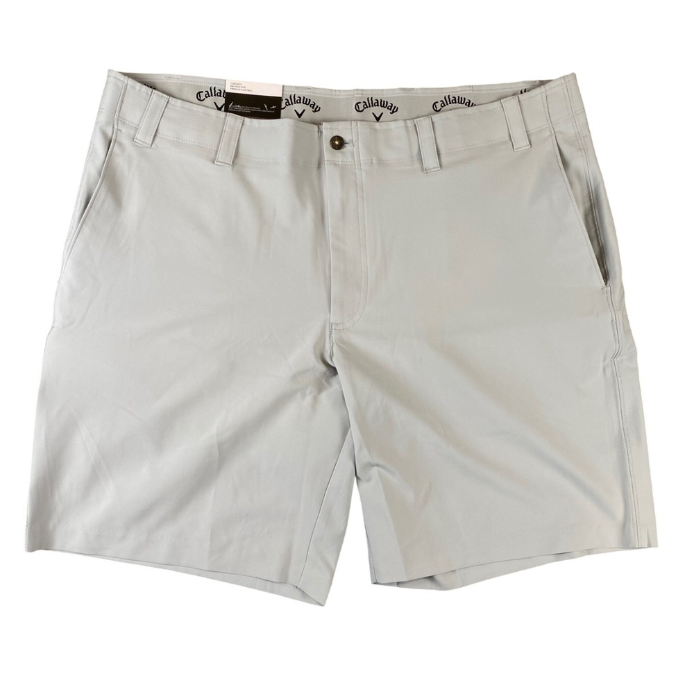 NWT Callaway Performance Golf Shorts Mens 40 Gray Opti Dri Stretch UPF 50 9 In